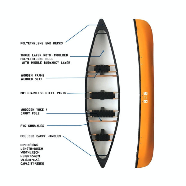 Escapade 400 - 4.86m 4-Person Canoe