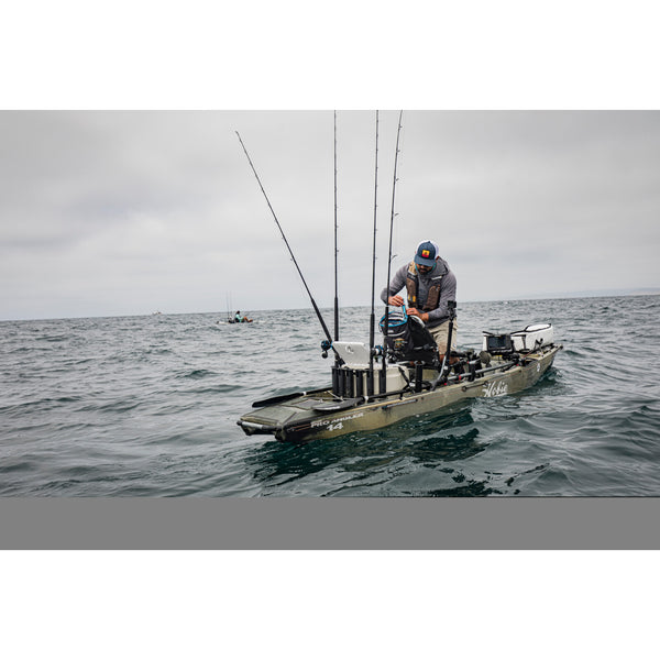 Controller Folding Fillet SaltRX Cyan on a fishing kayak