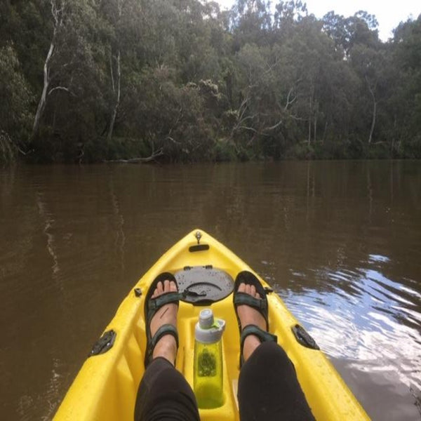 Yellow Bighead kayak on river 