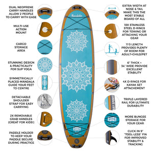 11' Mandala Series - Inflatable Yoga Stand Up Paddle Board