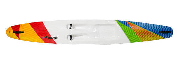 top view of the Pullen MK2 Surf Ski with colorful design